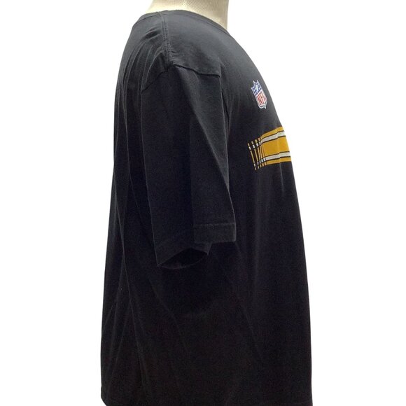 Reebok NFL Pittsburgh Steelers Black T-Shirt Mens XXL 100% Cotton Logo Graphic T - Picture 2 of 6
